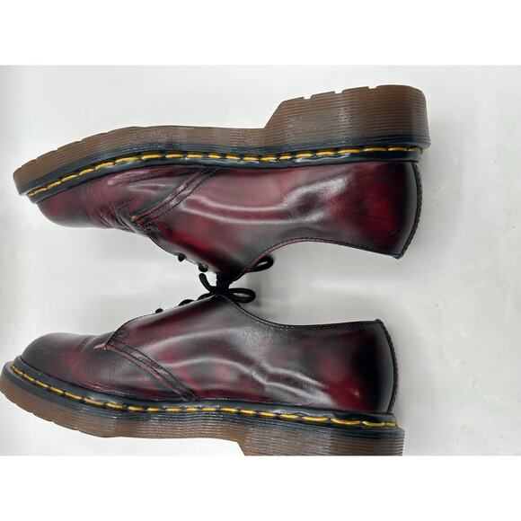 RARE Dr. Marten vintage 3 Oxford shoe eye rub off oxblood MADE IN ENGLAND SZ8 - Picture 9 of 12